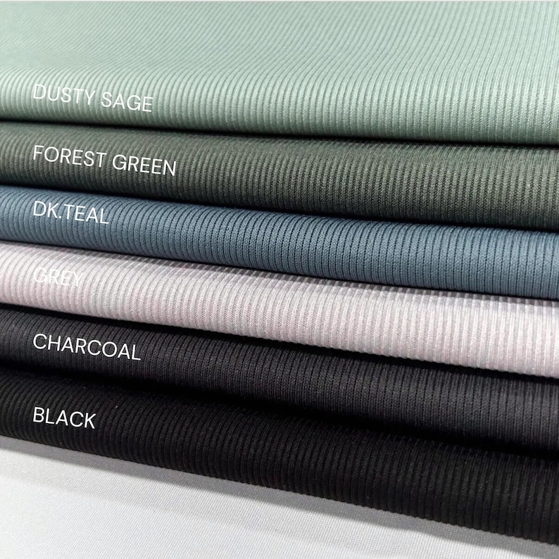 Rib knit fabric 2x1 . 60 inch width Baby Rib. Athena PD. 17 multicolor. dress, top, stripe rib stretch. afbeelding 3
