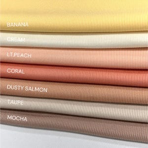 Rib knit fabric 2x1 . 60 inch width Baby Rib. Athena PD. 17 multicolor. dress, top, stripe rib stretch. afbeelding 2
