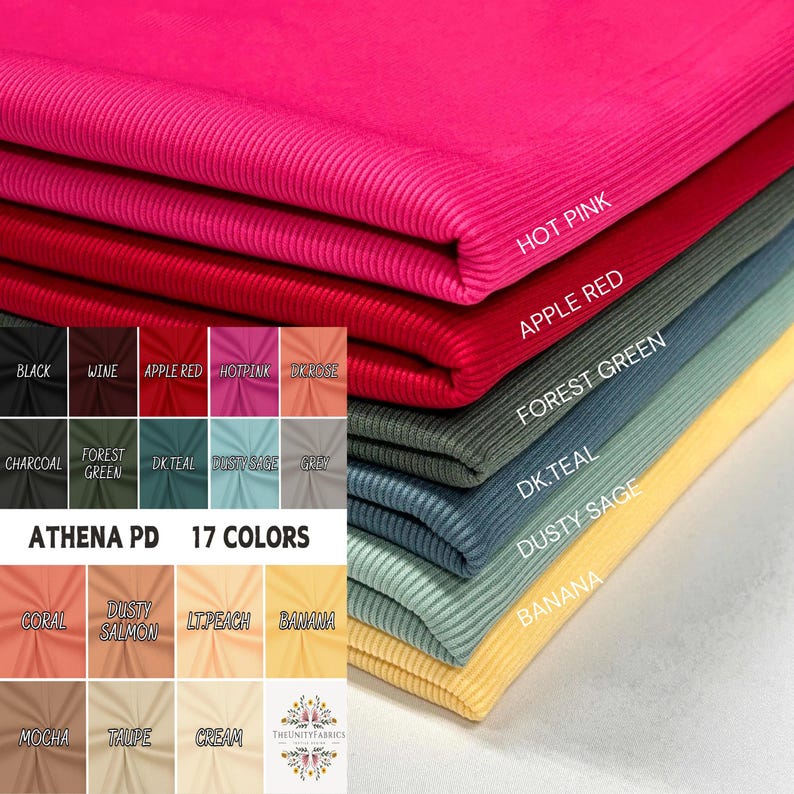 Rib knit fabric 2x1 . 60 inch width Baby Rib. Athena PD. 17 multicolor. dress, top, stripe rib stretch. afbeelding 1