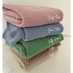 Rib Knit Fabric By The Yard, Wavy Ribbed Texture in Multiple Colors HE114