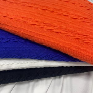 Cable knit fabric. HE-5978 Twisted Pattern Textured Poly Fabric. 60&quot; width. Fabric By The Yard.