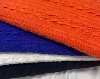Cable knit fabric. HE-5978 Twisted Pattern Textured Poly Fabric. 60" width. Fabric By The Yard.