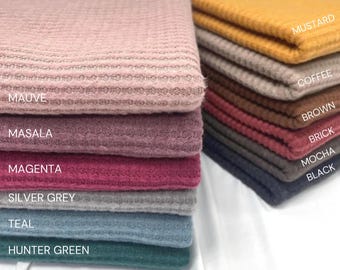 Waffle Knit Fabric, Soft Brush Poly Blend by the Yard or Half