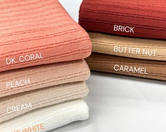 Rib Knit Fabric, Soft Stretchy Ribbed Material, 60" Wide for Apparel