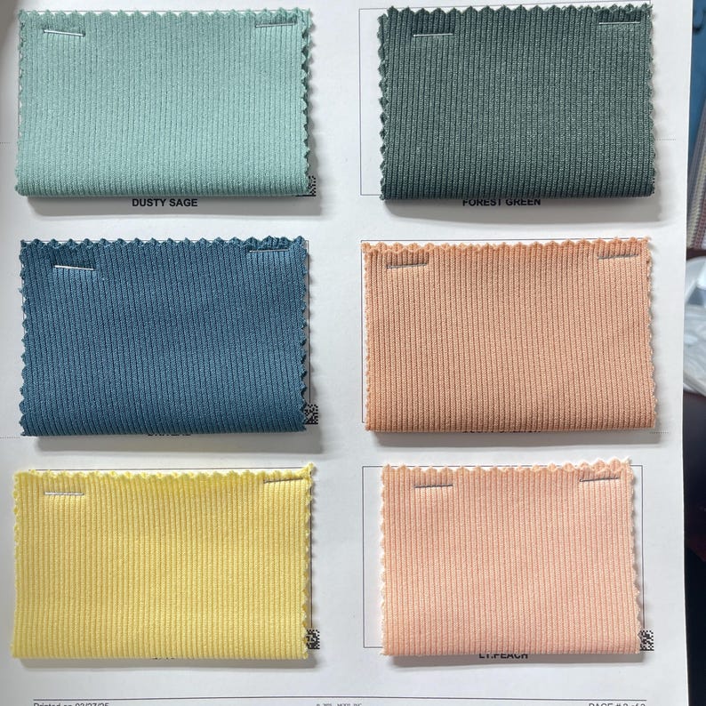 Rib knit fabric 2x1 . 60 inch width Baby Rib. Athena PD. 17 multicolor. dress, top, stripe rib stretch. afbeelding 8