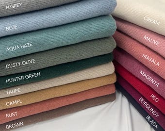 Rib Knit Fabric, Soft Thick Jac-Rib Material for Sweaters and Cardigans