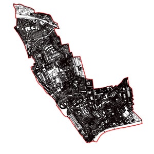 Kensington and Chelsea Map Poster-  Premium Print of London Borough- Minimalist Home/Office Décor- Wall Art