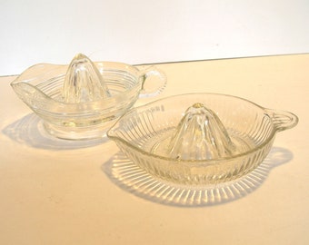 Glass Juicers Set of Two Vintage