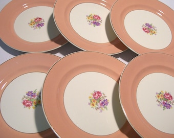 Cottagecore Floral Dinner Plates Set of Six Sandra Pattern