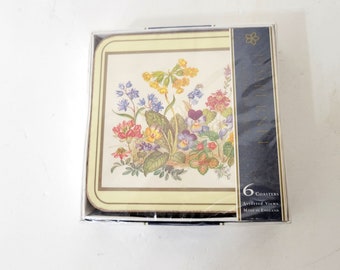 Pimpernel Coasters Meadow Flowers New in Box NOS
