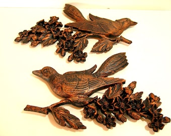 Vintage Bird On A Branch Wall Decor Set Of Two
