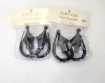 Metal Finial Curtain Holdbacks Two Pair