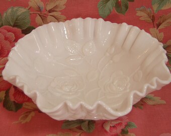 Milk Glass Rose Bowl