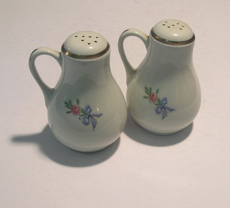 Hall Pottery Salt and Pepper with Pink Roses