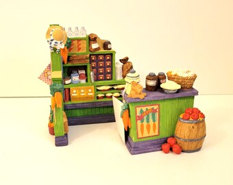 Department 56 Rabbits General Store Display and Counter 2 Piece Set