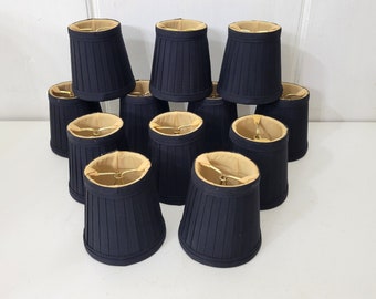 Black Pleated Chandelier Lamp Shades Set of 12