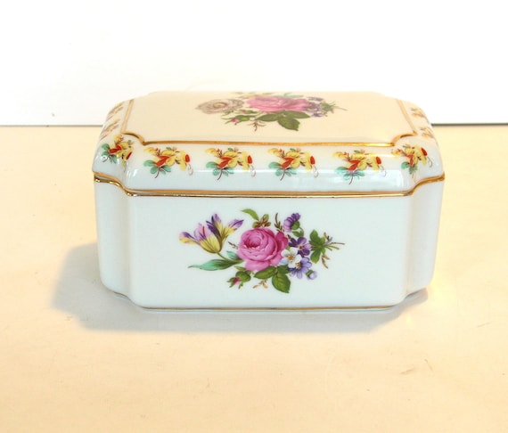 China Trinket Box Floral Design