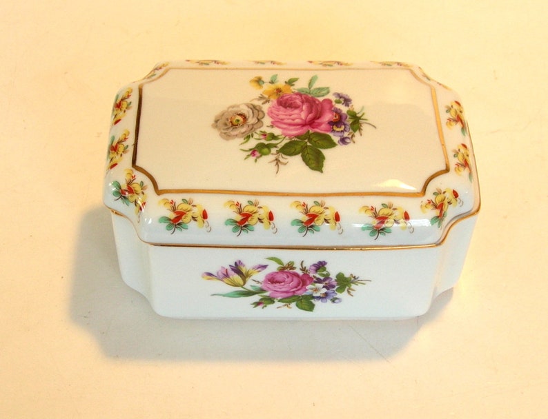 China Trinket Box Floral Design