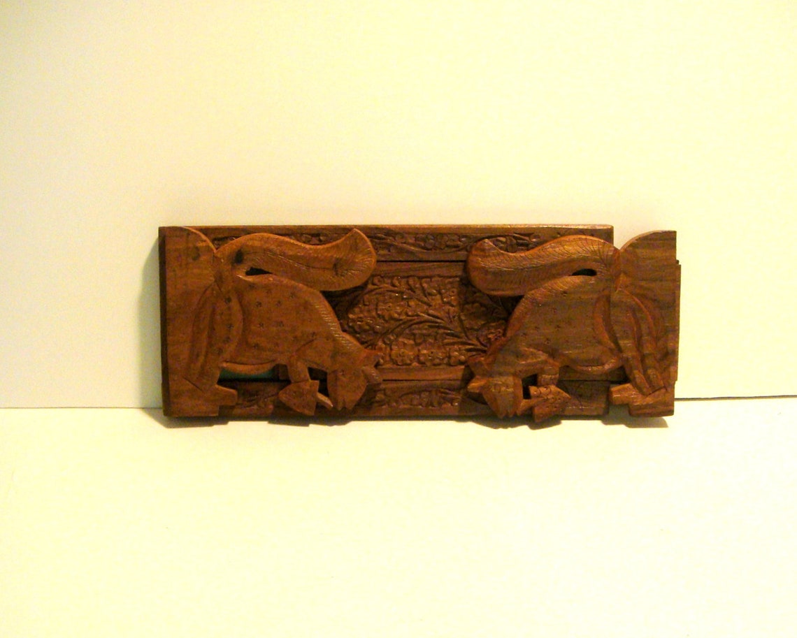 Diseño ardilla madera tallada plegable bookends ajustables | Etsy