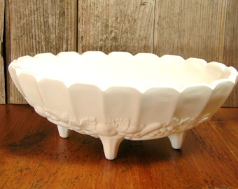 Oval Milk Glass Centerpiece Bowl Indiana Glass Company