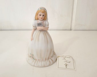 Confirmation Ceramic Bell Little Girl Figurine
