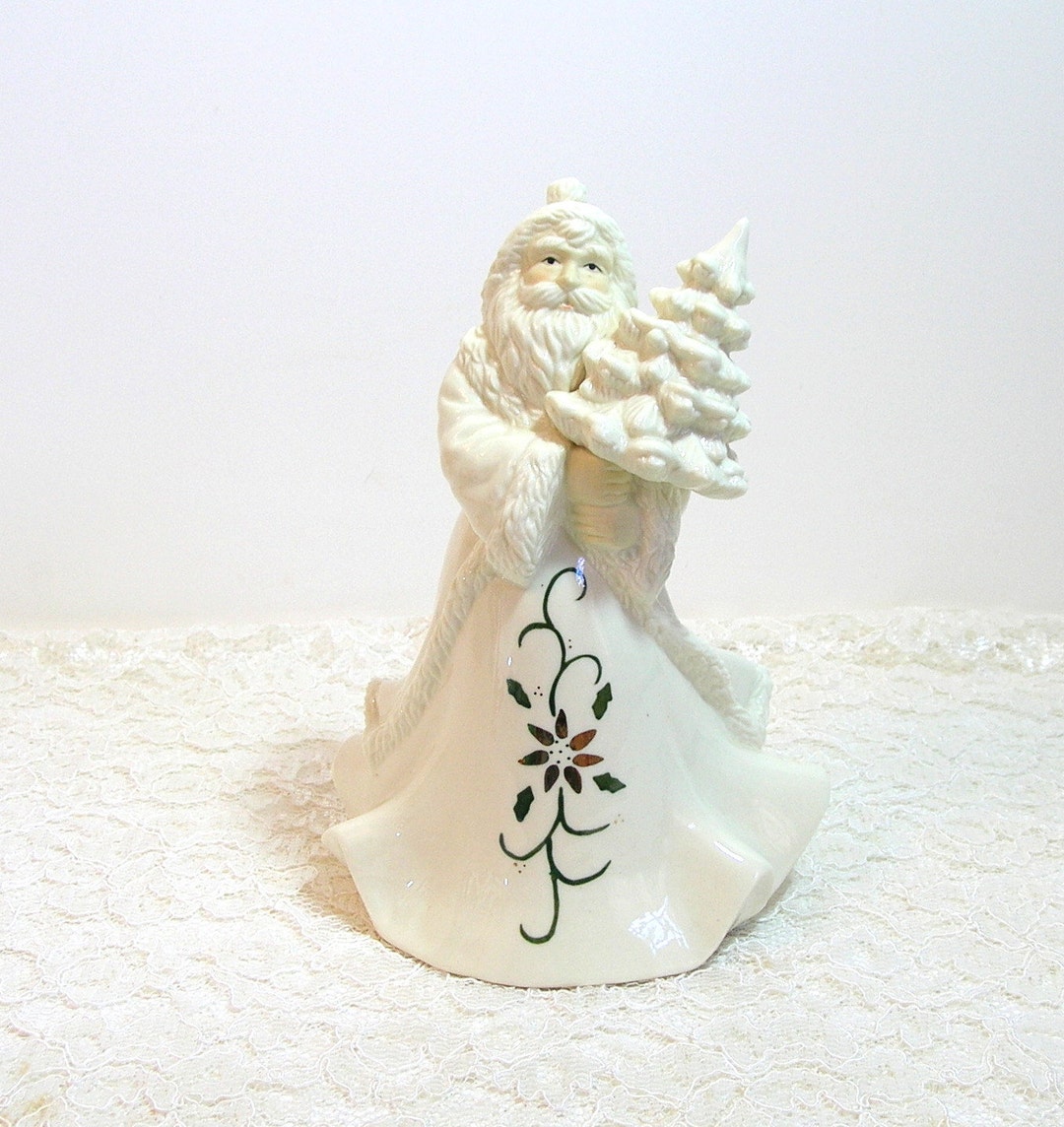 Cream Porcelain Musical Santa Figurine Etsy