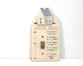 Country House Switchplate Cover with House Rules