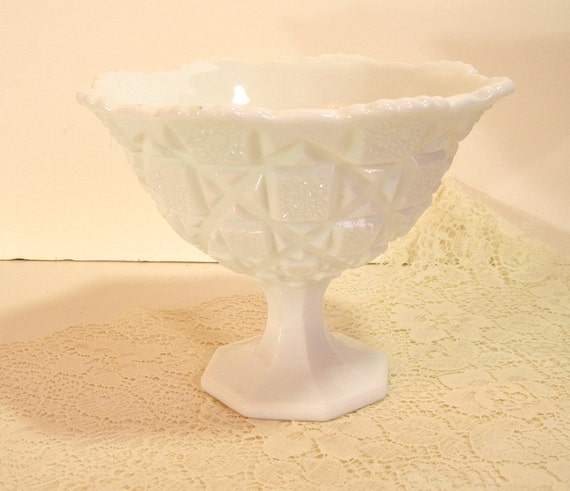 Westmoreland Milk Glass Pedestal Bowl - Milk Glass Pedestal Bowl Westmoreland Milk Glass Pedestal Bowl - Milk Glass Pedestal Bowl