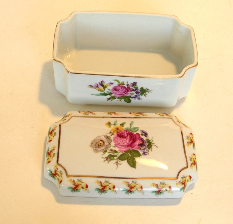 China Trinket Box Floral Design