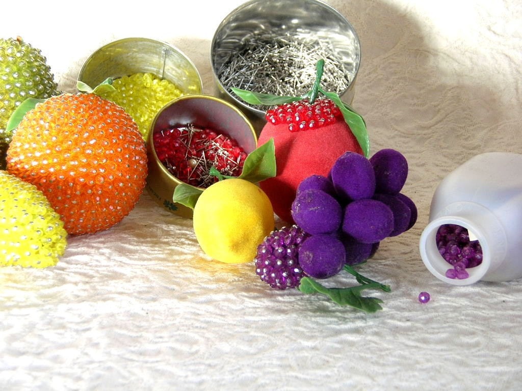 Vintage Beaded Fruit Craft Kit Etsy