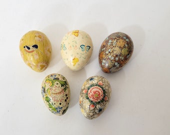 Kashmiri Egg Shaped Paper Mache Trinket Boxes Instant Collection