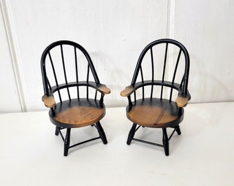 Miniature Windsor Doll Chairs Pair