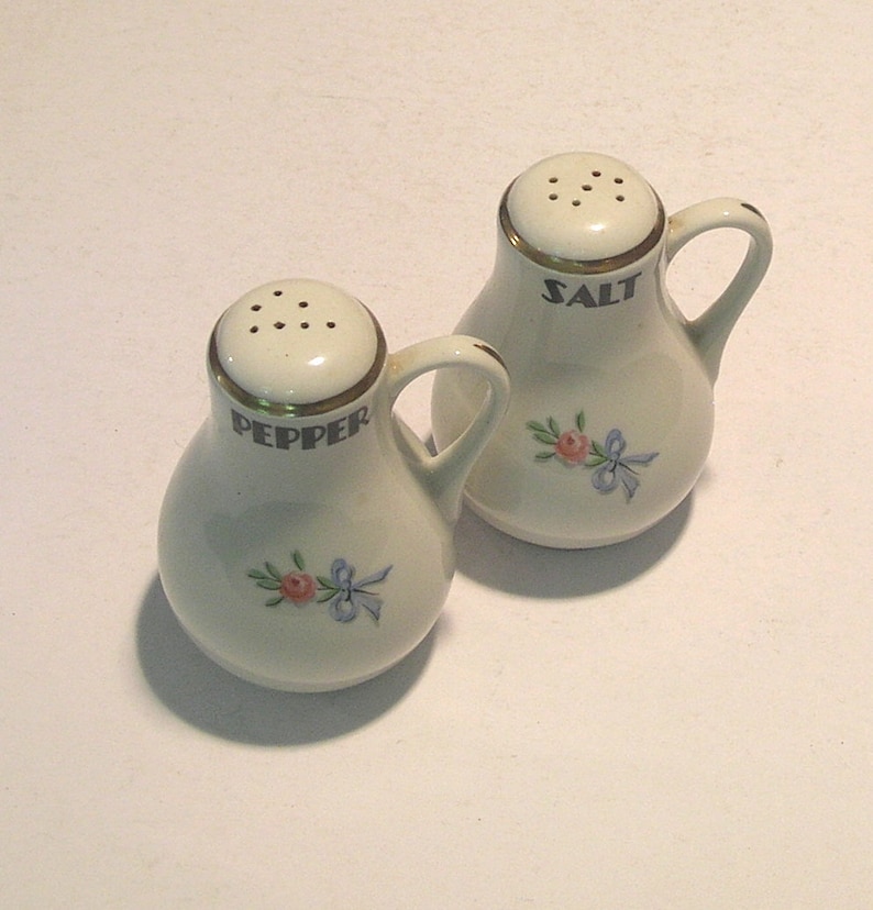 Hall Pottery Salt and Pepper with Pink Roses