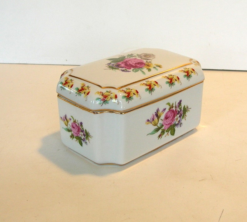 China Trinket Box Floral Design