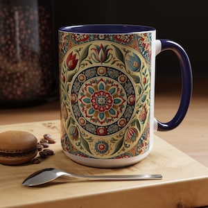 Traditional Turkish Iznik Pottery Inspired Mug  Perfect Gift for Tea and Coffee Lovers