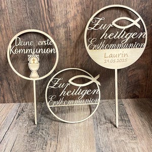 Décoration de gâteau Première Communion – Lot de 3 SVG – Fichiers numériques pour découpe laser – Décoration de communion DIY, découpe laser