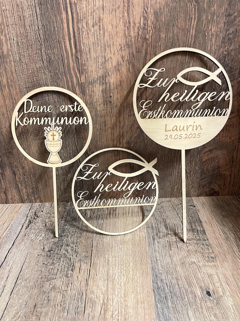 Cake Topper First Communion – Bundle of 3 SVG – Digital Files for ...