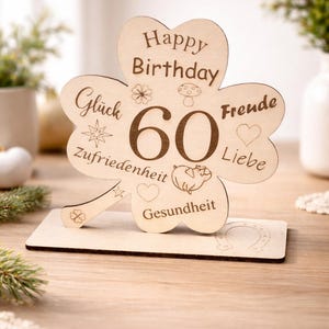 Happy Birthday, Lasercut, Geburtstagsgeschenk, personalisierter Glücksbringer, Kleeblatt, SVG, Laser geschnitten Datei,