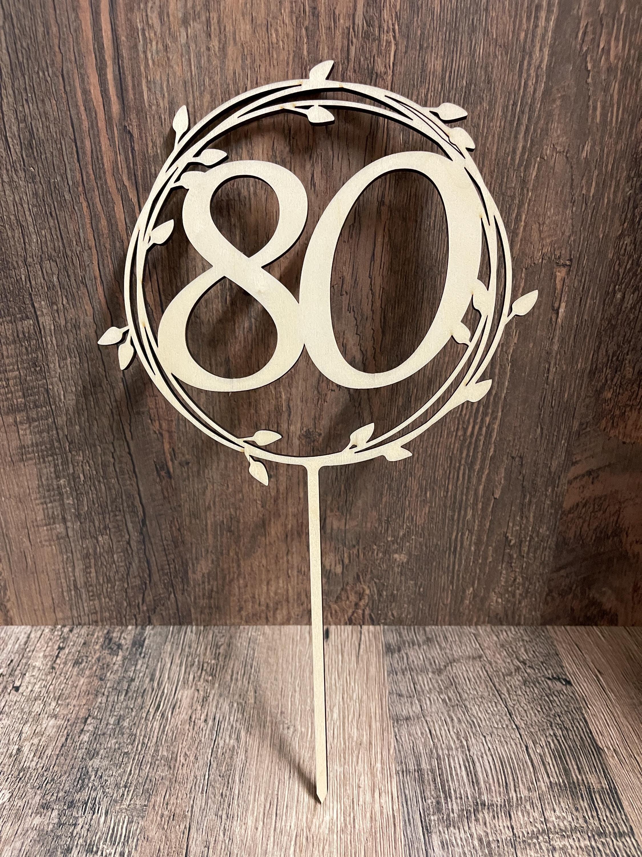 Cake Topper Number 80 – Digital File | Svg Png Pdf Dxf Ai | Birthday ...