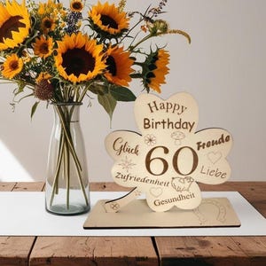 Happy Birthday, Lasercut, Birthday gift, personalized lucky charm, clover leaf, SVG, laser cut file,