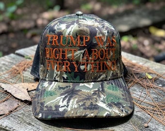Trump Caps - 2025 USA-Embroidered Hat Trump Was Right About Everything -Hat Election Campaign- Baseball Cap-Maga.