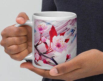 Weiße glänzende Tasse für Kaffee & Tee-Liebhaber | Robuste Keramiktasse | Spülmaschinen- und Mikrowellengeeignet | Langlebige Teetasse | Hochwertige glänzende Tasse