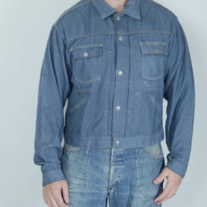 Giacca da lavoro in denim Ranchcraft di J C Penney degli anni &#39;60, True Vintage