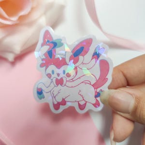 Sticker Nymphali - Autocollant Vinyle Waterproof Holographique mignon