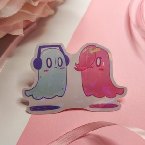 Grand Sticker Napstablook & Hapstablook Undertale - Autocollant Vinyle Waterproof Holographique mignon