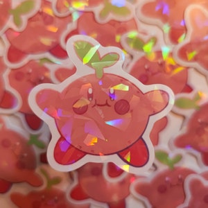 Sticker Kirby Pousse - Autocollant Vinyle Waterproof Holographique mignon drôle
