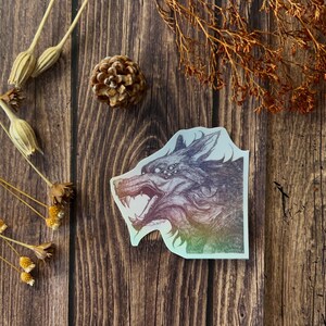 Wolf Holographic Sticker