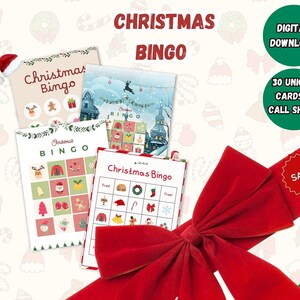 Nieuw* Kerstbingo Kerstgames Kersttrivia Printbare games Familievete Klaslokaalgames Vakantiespel Kerstzoom Kerstspel