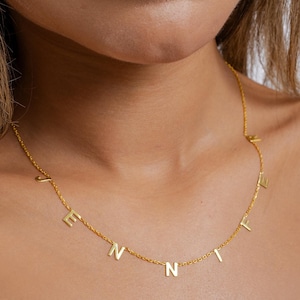 Custom Letter Name Necklace, Personalized Name Necklace, Personalized Jewelry, Gift for Her, Personalized Gift, Gold Name Necklace, Initial