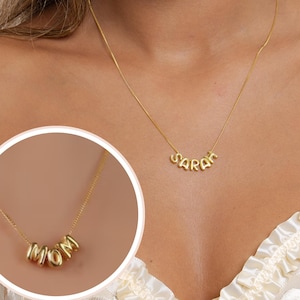 Custom Bubble Name Necklace, Bubble Letter Necklace, Personalized 3D Letter Necklace, Custom Bubble 3D Initial Charm, Personalized Jewelry